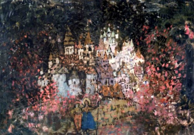 Сочинение по картине: Сапунов - "Эскиз декорации к опере Э.Гумпердинка Гензель и Гретель"